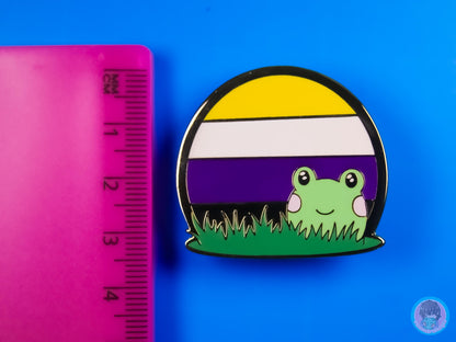 Nonbinary Pride Frog Pin