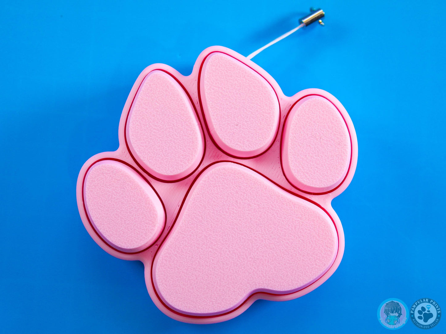Blue Wolf Paw Print Button Fidget