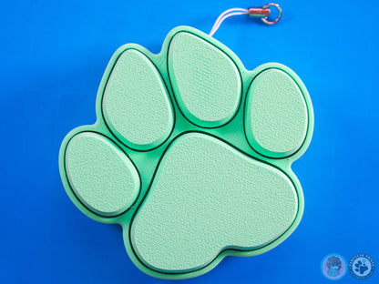 Blue Wolf Paw Print Button Fidget