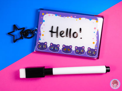 Cat Whiteboard Communication Keyring And Pen
