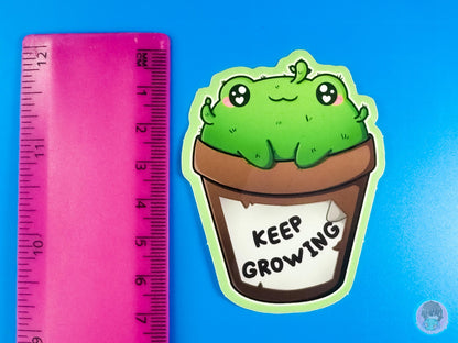 Keep Growing Cactus Frog Sticker