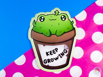 Keep Growing Cactus Frog Sticker
