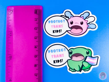 Protect Trans Kids Axolotl Sticker