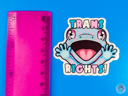 Trans rights Screaming Gecko Sticker