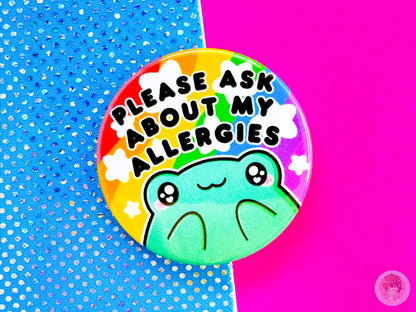 Ask About My Allergies Pin Button Badge