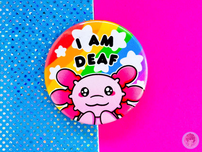 Deaf Pin Button Badge