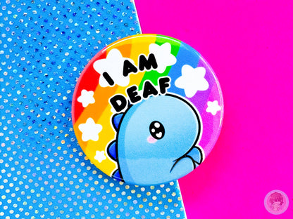 Deaf Pin Button Badge