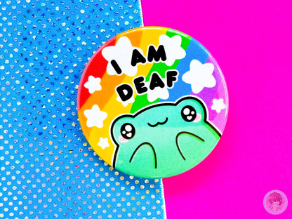 Deaf Pin Button Badge