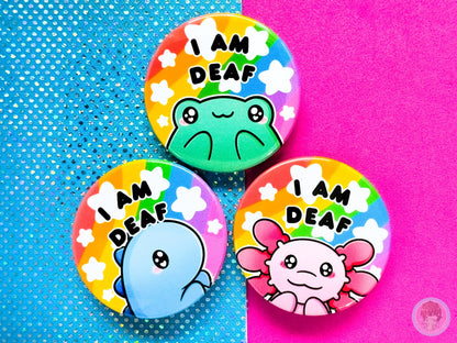 Deaf Pin Button Badge