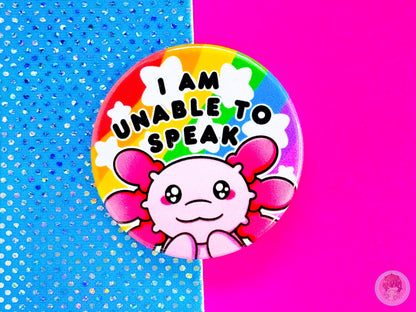 Unable To Speak Pin Button Badge