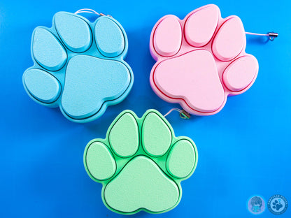 Blue Wolf Paw Print Button Fidget
