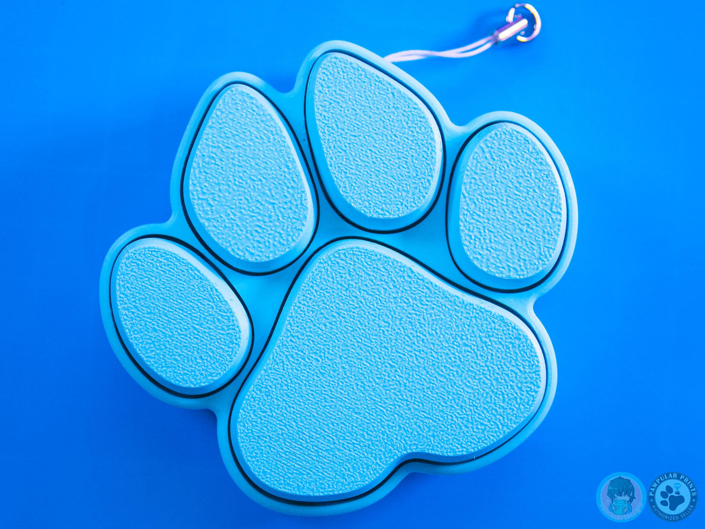 Blue Wolf Paw Print Button Fidget