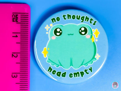 No Thoughts Head Empty Frog Badge