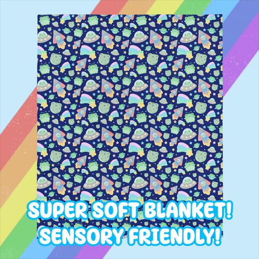 Space Frog Throw Blanket