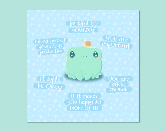 Positive Quotes Frog Art Print