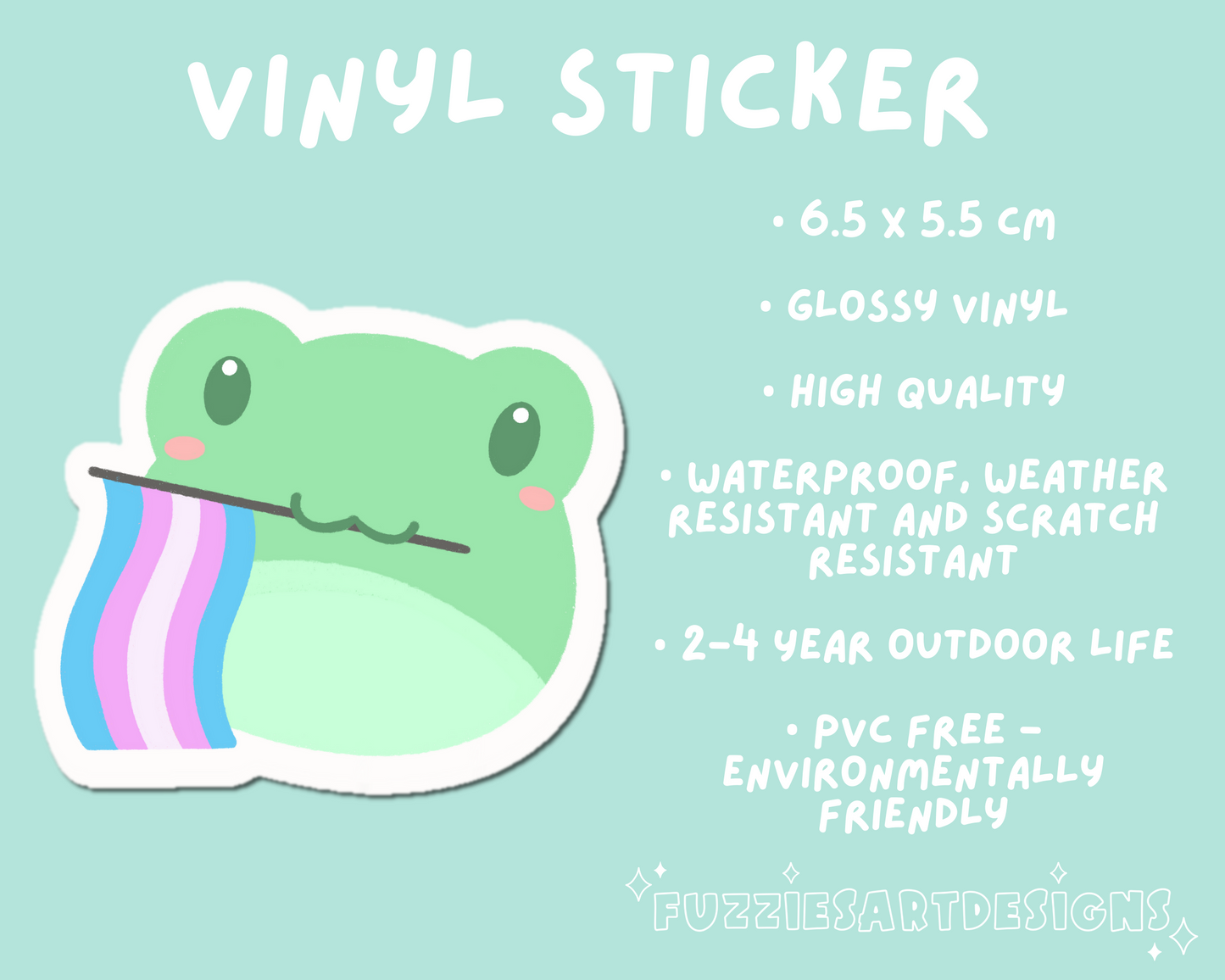 Transgender Pride Frog Sticker