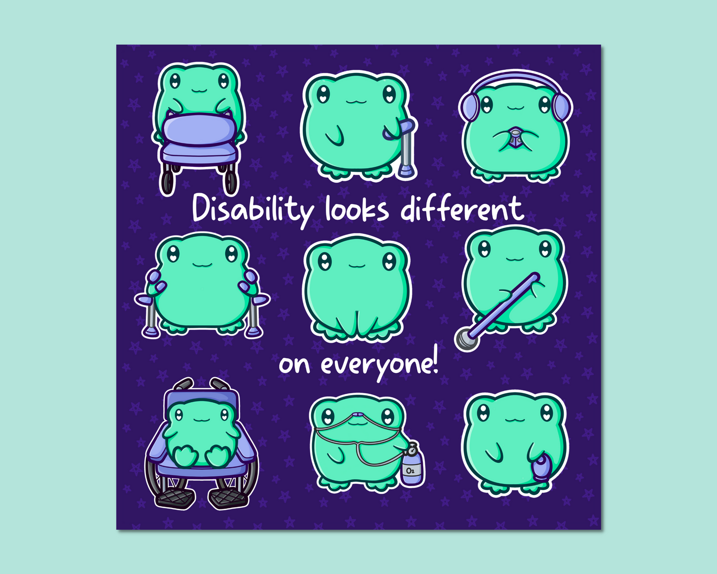 Disability Looks Different On Everyone Frog Art Print