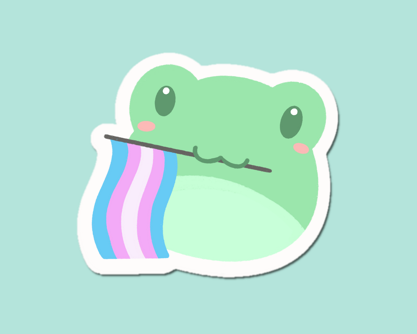 Transgender Pride Frog Sticker