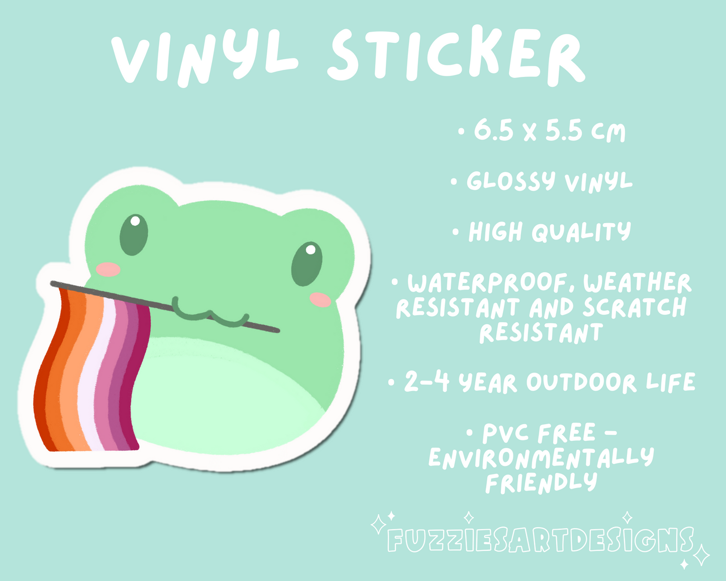 Lesbian Pride Frog Sticker