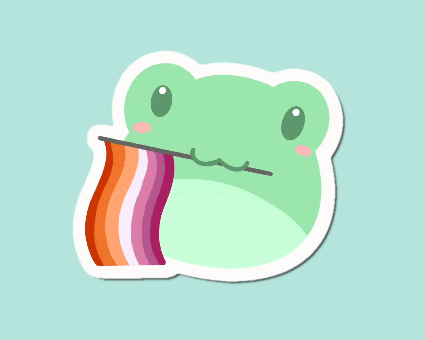 Lesbian Pride Frog Sticker