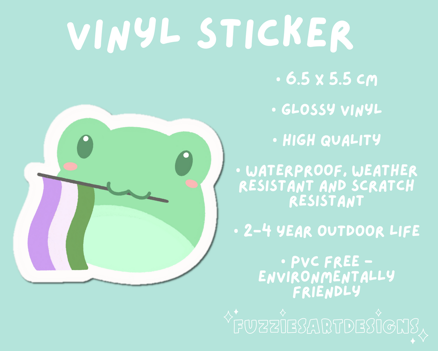 Genderqueer Pride Frog Sticker