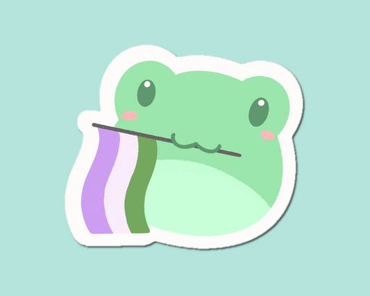 Genderqueer Pride Frog Sticker