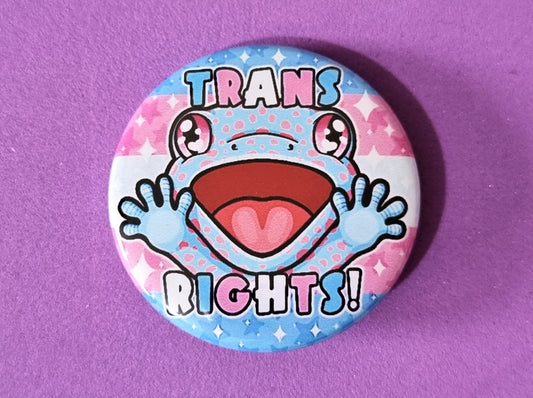 Trans Rights Gecko Badge