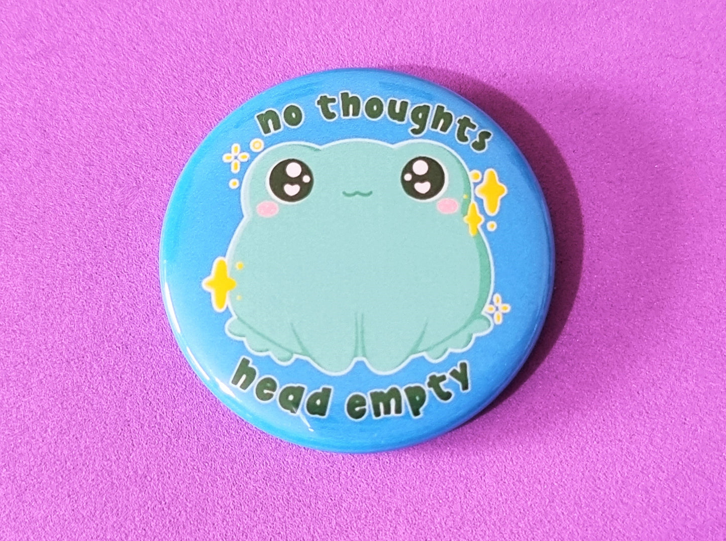 No Thoughts Head Empty Frog Badge