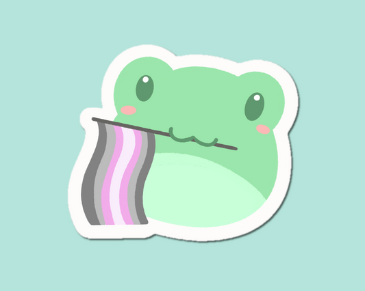 Demigirl Pride Frog Sticker