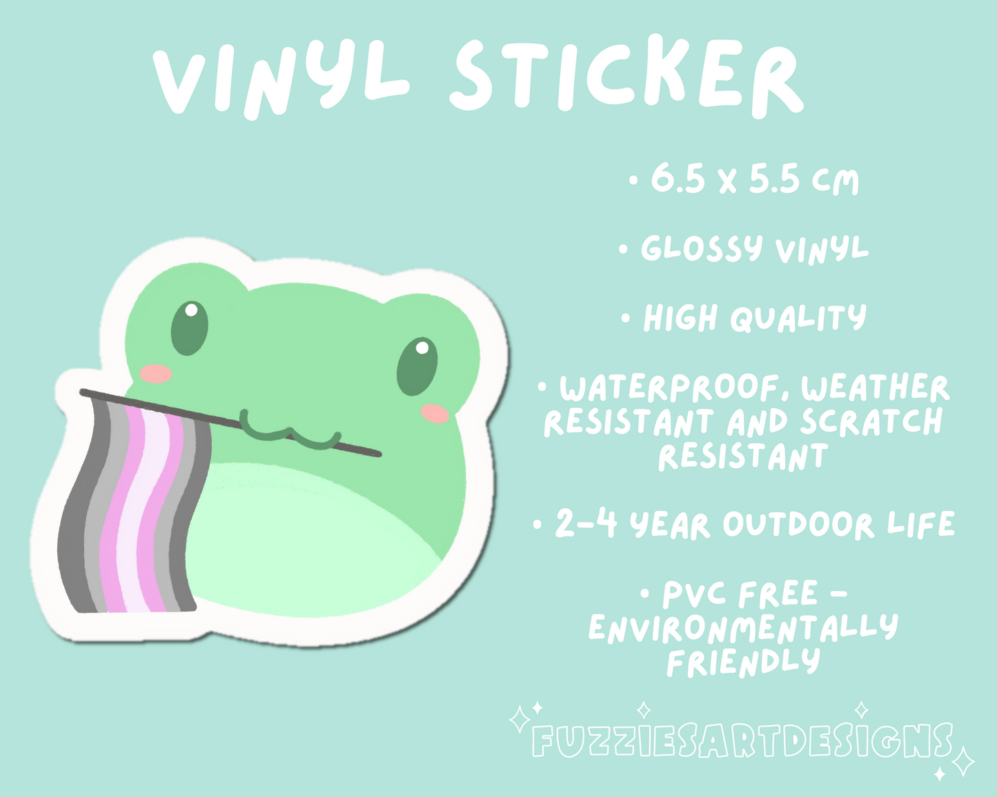 Demigirl Pride Frog Sticker