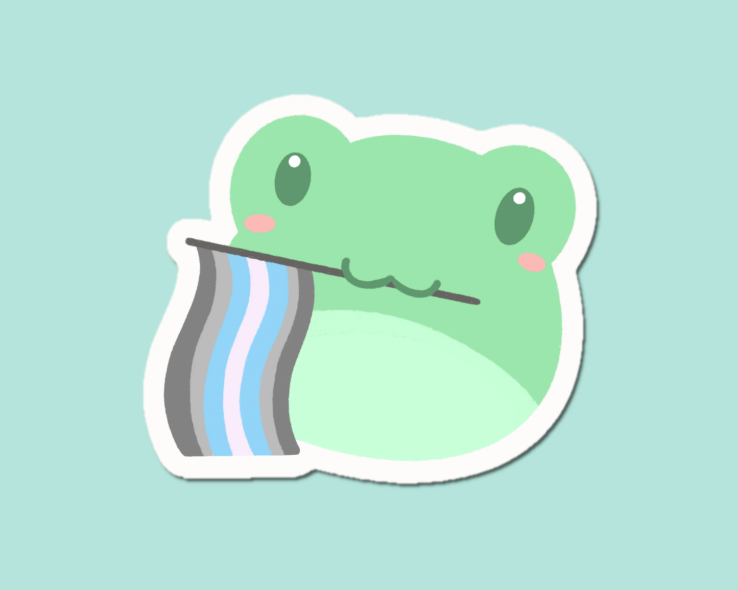 Demiboy Pride Frog Sticker