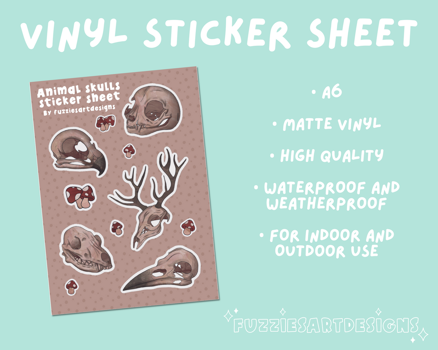 Animal Skull Sticker Sheet