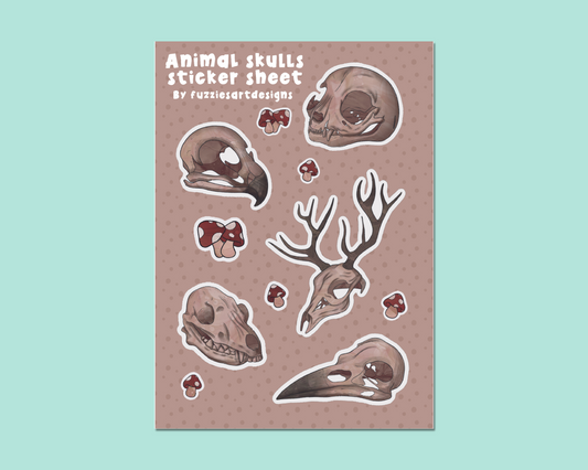 Animal Skull Sticker Sheet