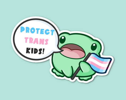 Protect Trans Kids Frog Sticker