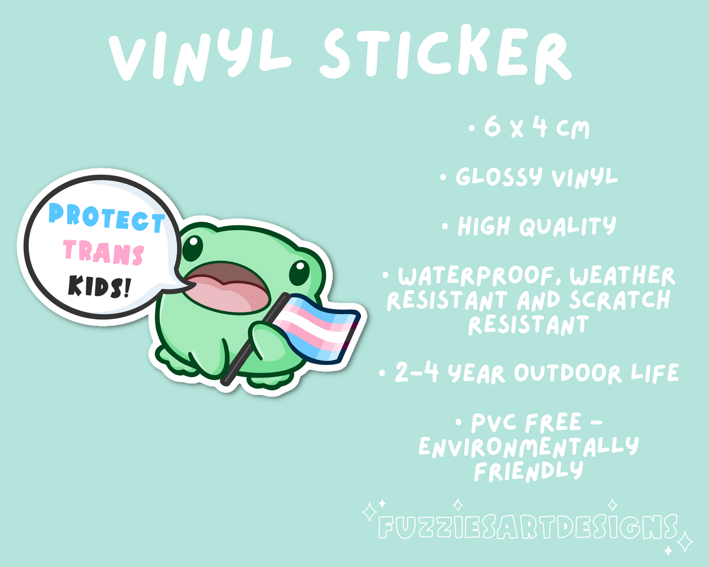 Protect Trans Kids Frog Sticker