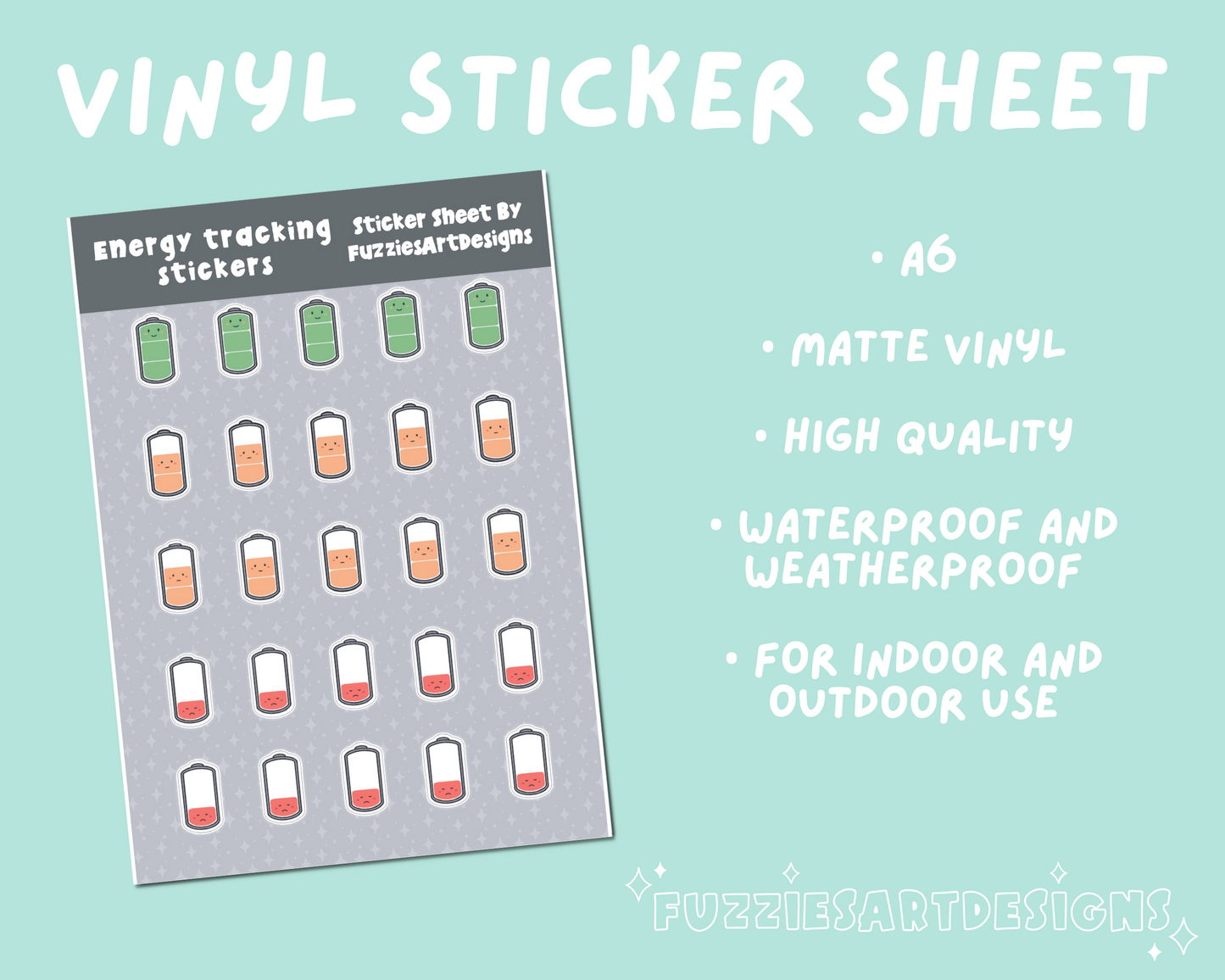 Battery Energy Tracker Sticker Sheet