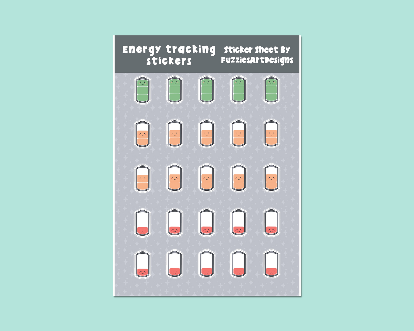 Battery Energy Tracker Sticker Sheet