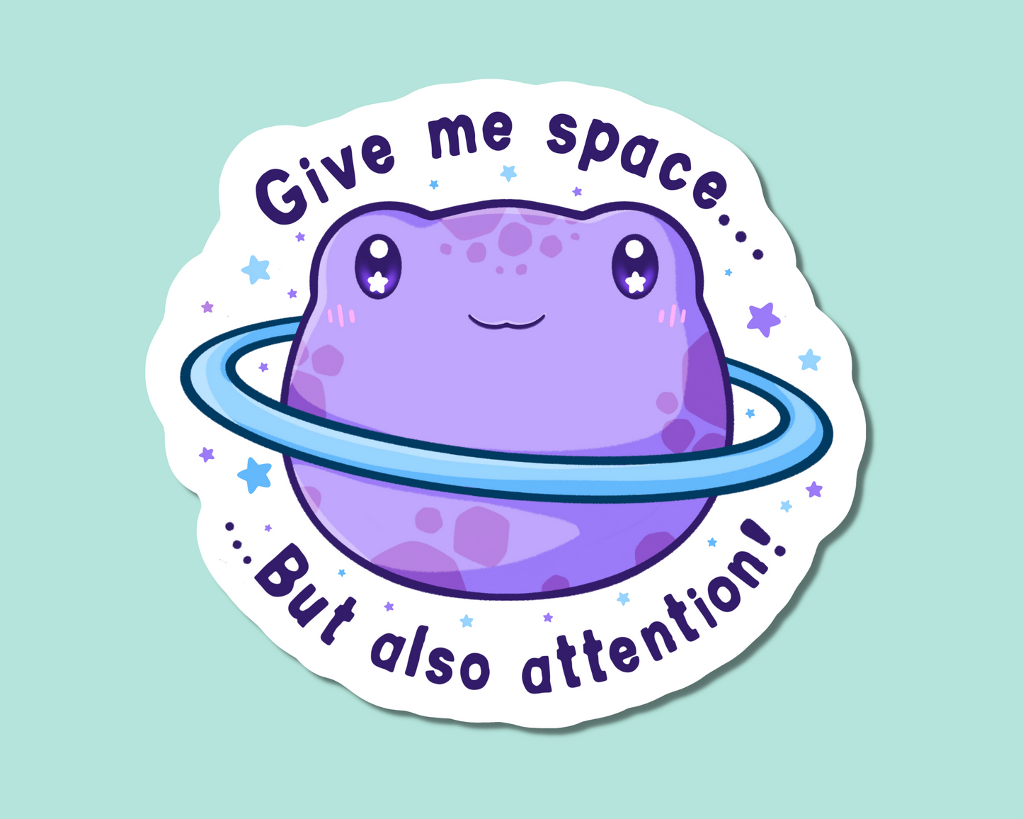 Give Me Space and Attention Frog Sticker