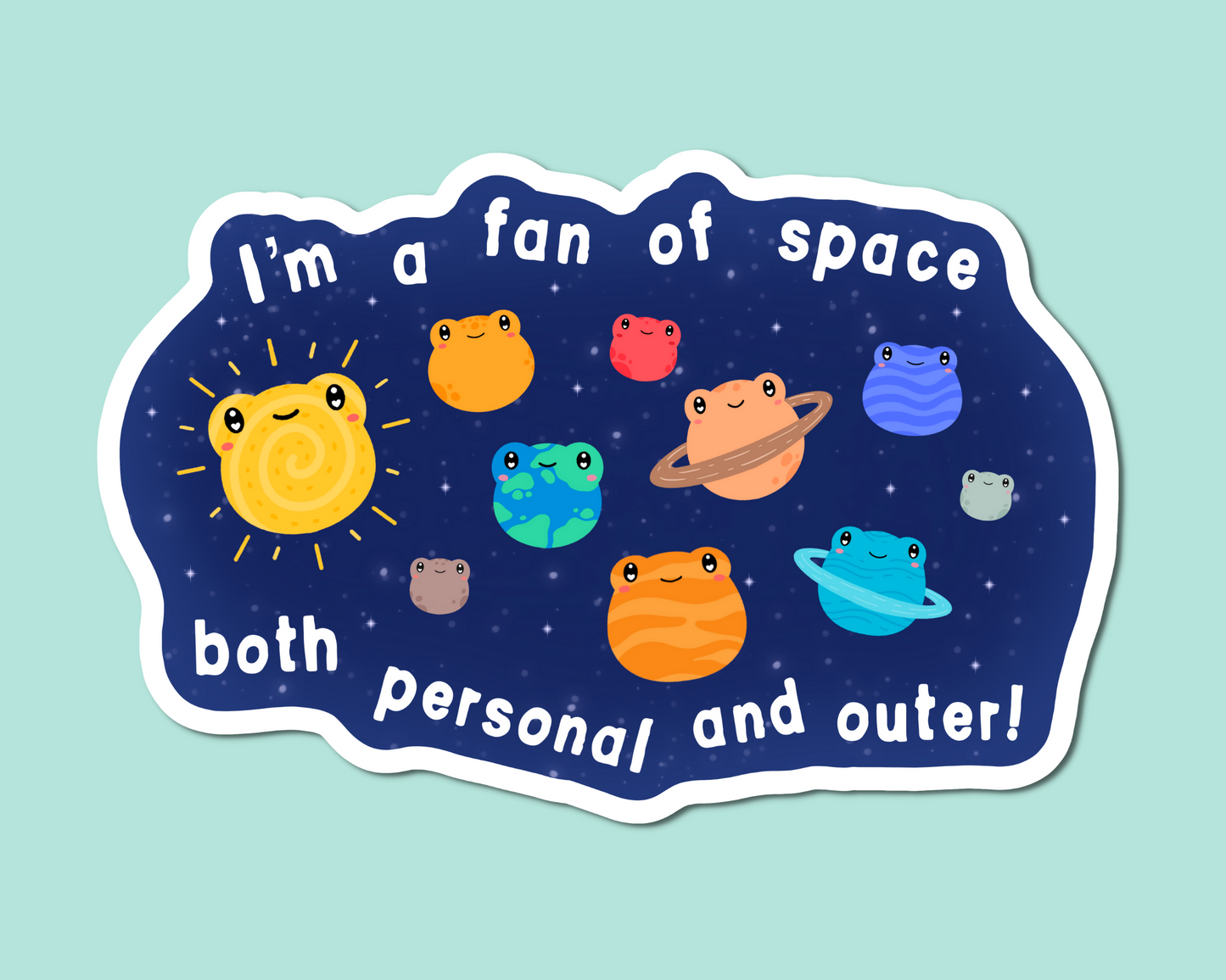 Personal Space Frog Sticker