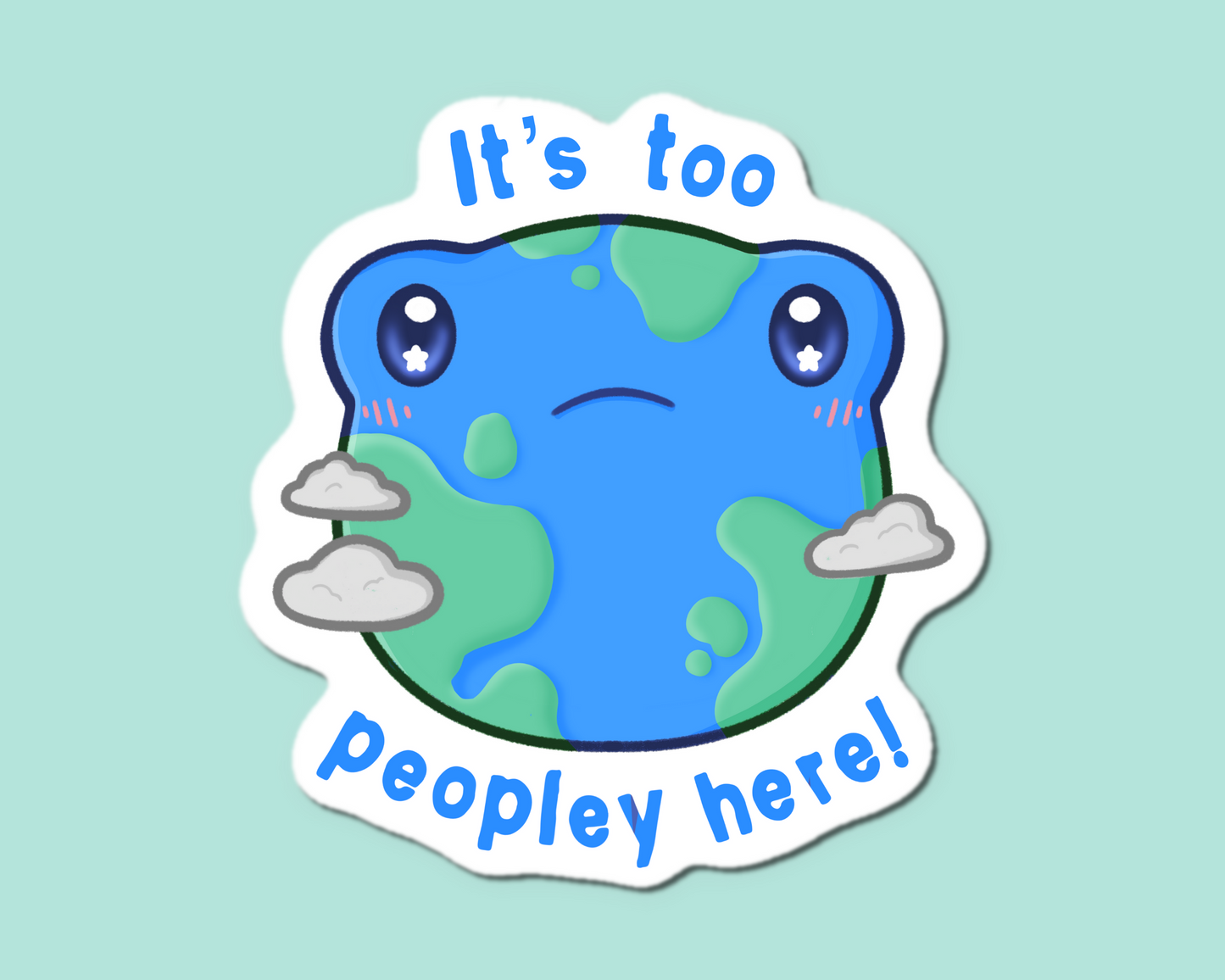 Too Peopley Here Frog Sticker