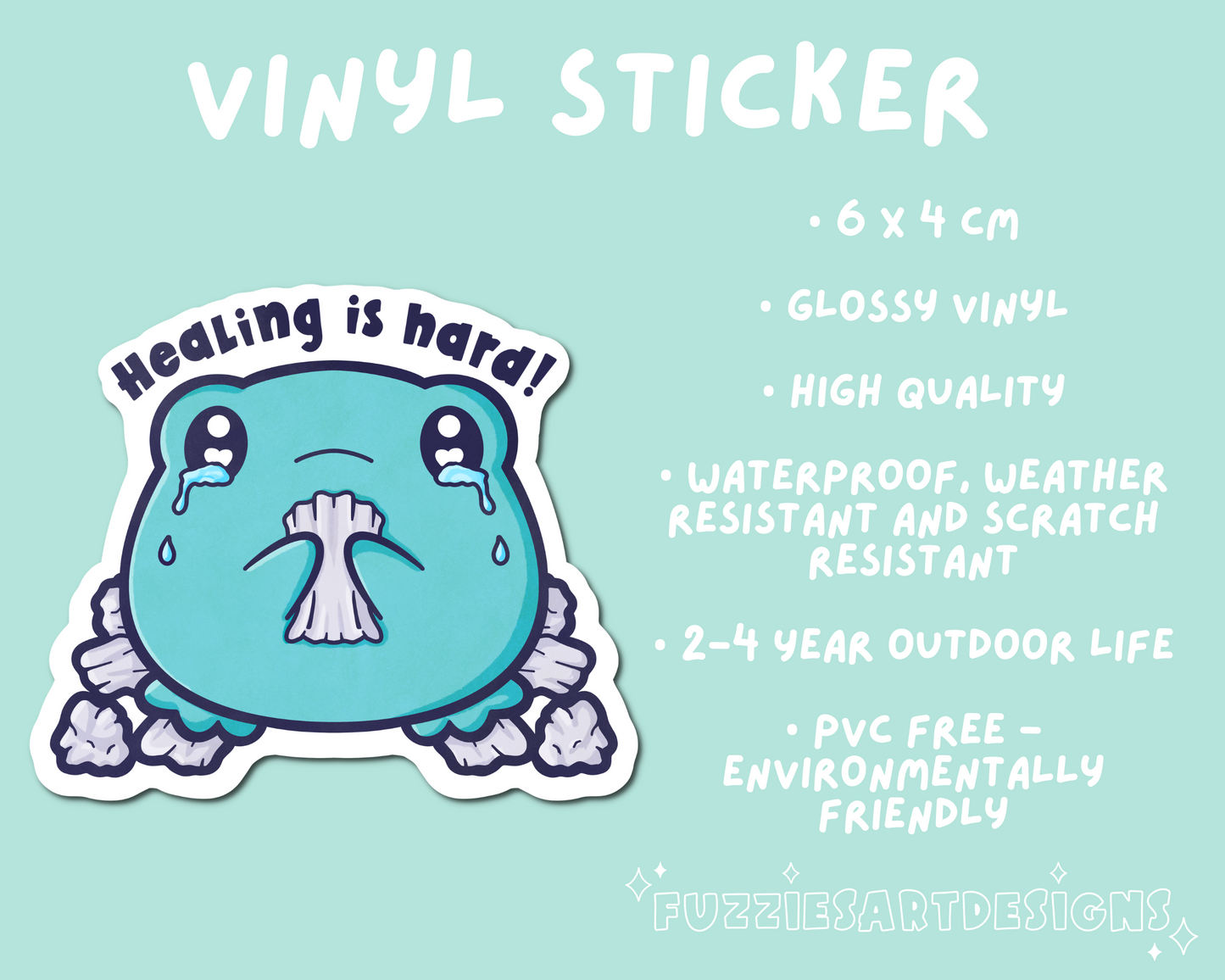 Healing is Hard Frog sticker