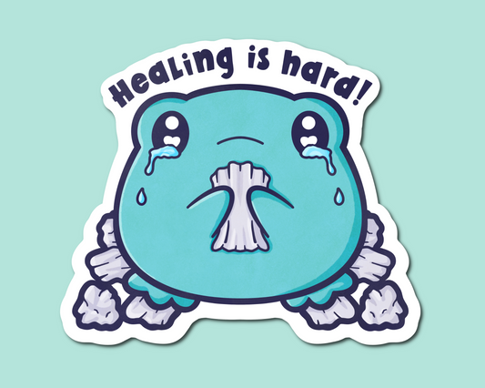 Healing is Hard Frog sticker