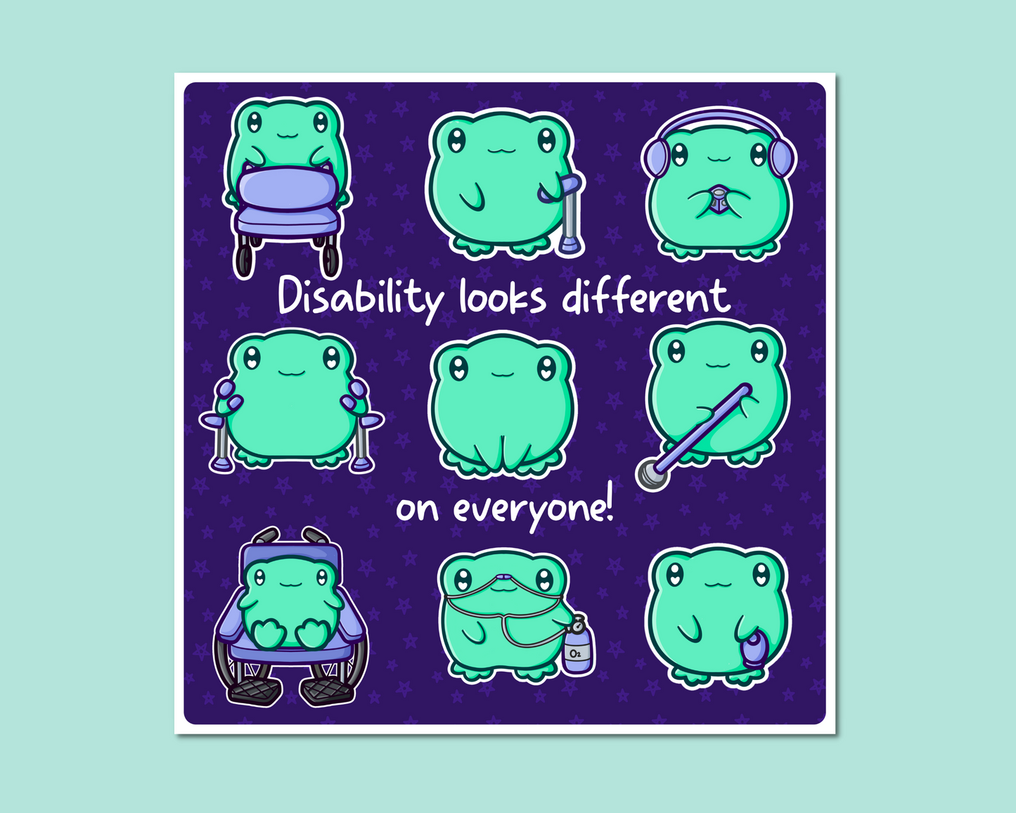 Disability Looks Different On Everyone Frog Sticker