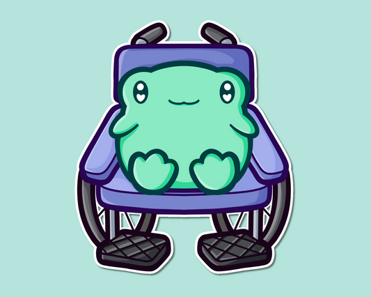 Disabled Wheelchair Frog Sticker