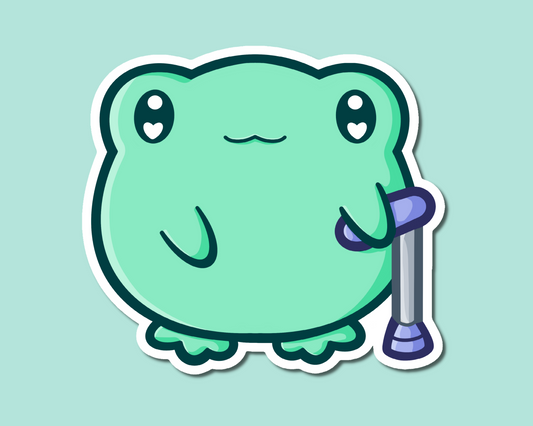 Disabled Cane Frog Sticker