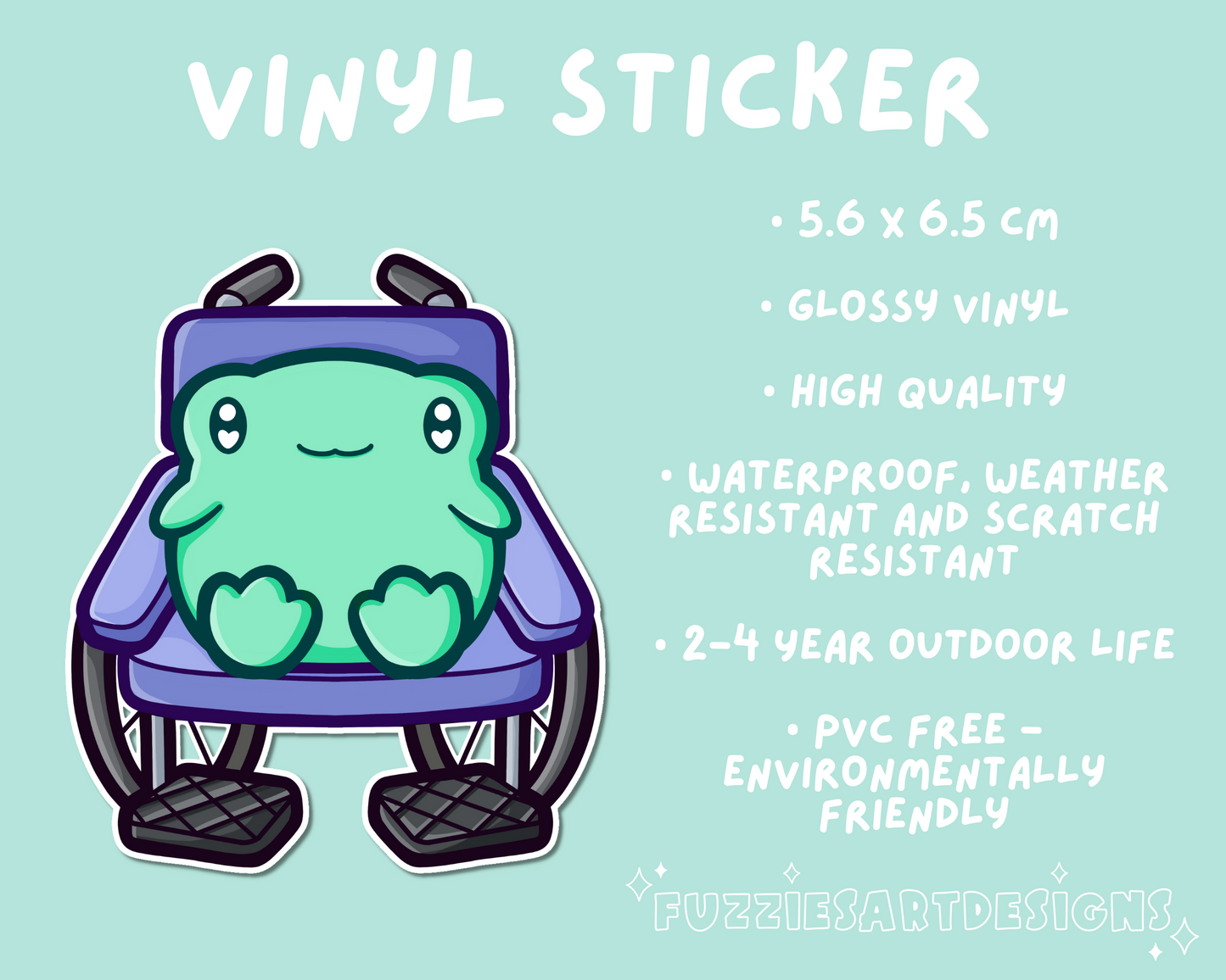 Disabled Wheelchair Frog Sticker