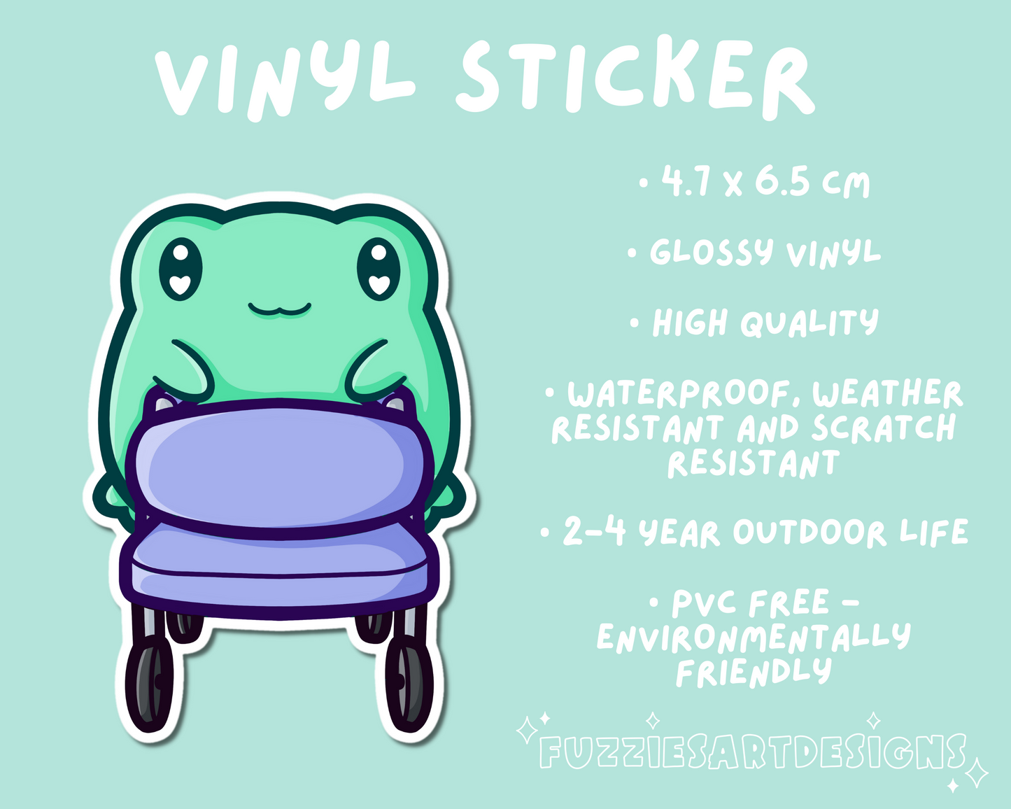 Disabled Rollator Frog Sticker