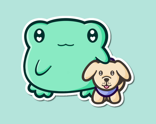 Disabled Service Dog Frog Sticker