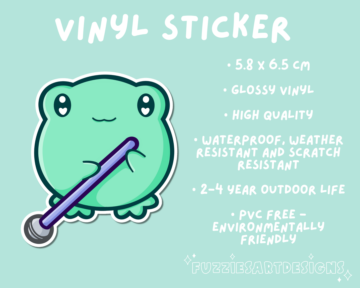 Blind Cane Frog Sticker