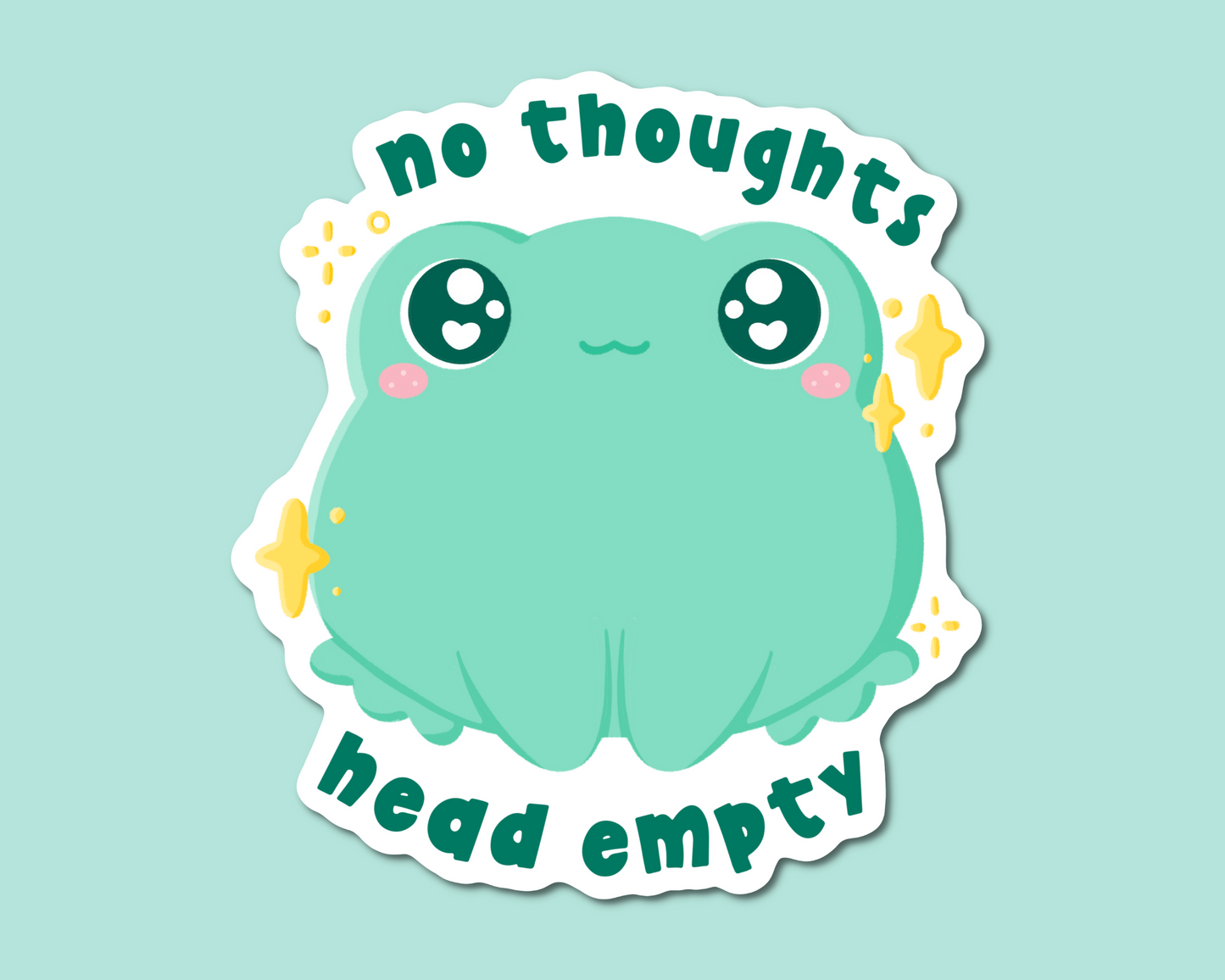 No Thoughts Head Empty Frog Sticker